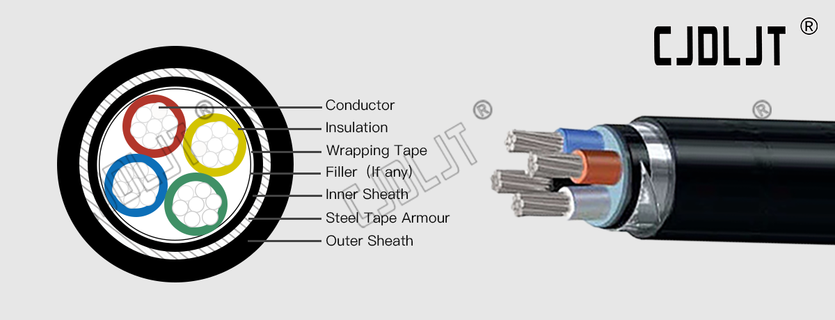 NA2XBY Aluminium Conductor IEC 60502-1XLPE DSTA PVC 0.61kV Cable1
